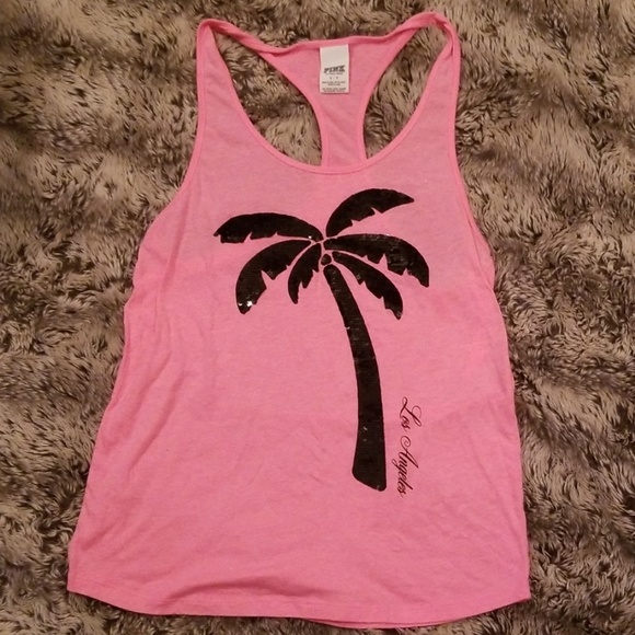 PINK Victoria's Secret Tops - Pink Vs "Los Angels" Palm Tree Tank S